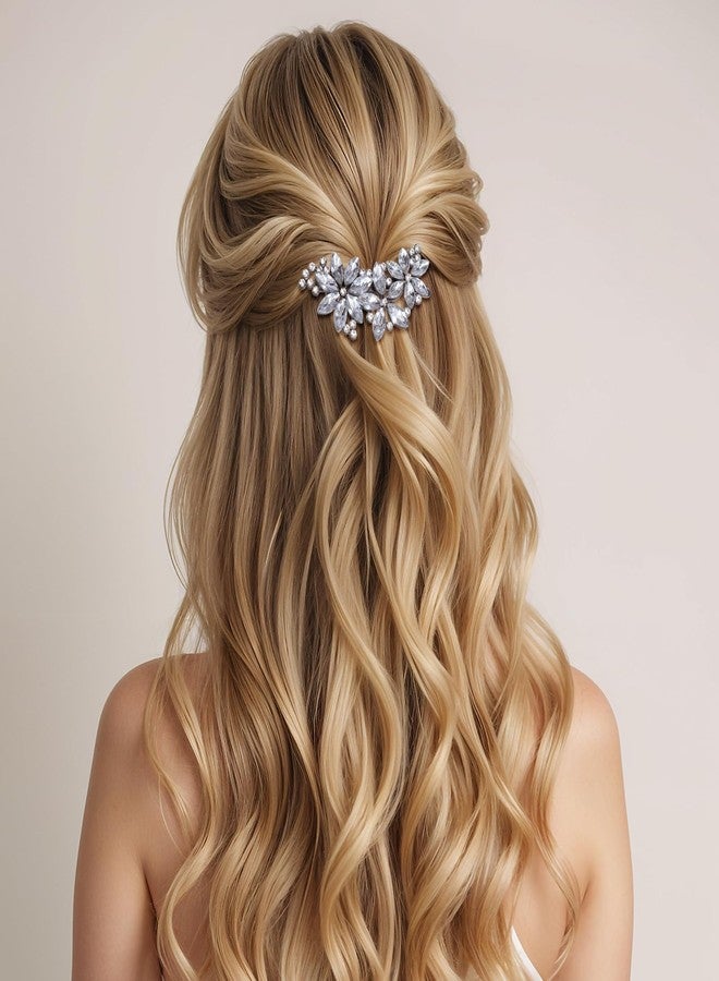 WJIAAA Crystal Flower Hair Clips,4Pcs Rhinestone Hair Clips Elegant Accessories for Women Bride Wedding Party Festivals - Image 4